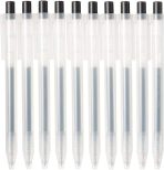 Smooth Gel Ink Ballpoint Pen Knock Type 10-Pieces Set, 0.5 mm Nib Size, Black