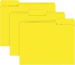 File Folder,  150 Pack 1/3 Cut Tab File Folders  Size, Yellow, Folders with Tab, Great for Organizing and Easy File Storage