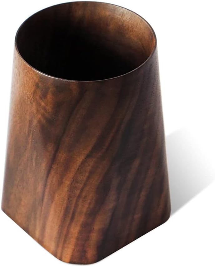 51tJGhmE8S._AC_SL1000_.jpg Durable Whole Piece Black Walnut Pencil Wood Pen Holder Wooden Desktop Pencil Cup Office Supplies Organizer Caddy Stand, 75x75x120mm - Image 1
