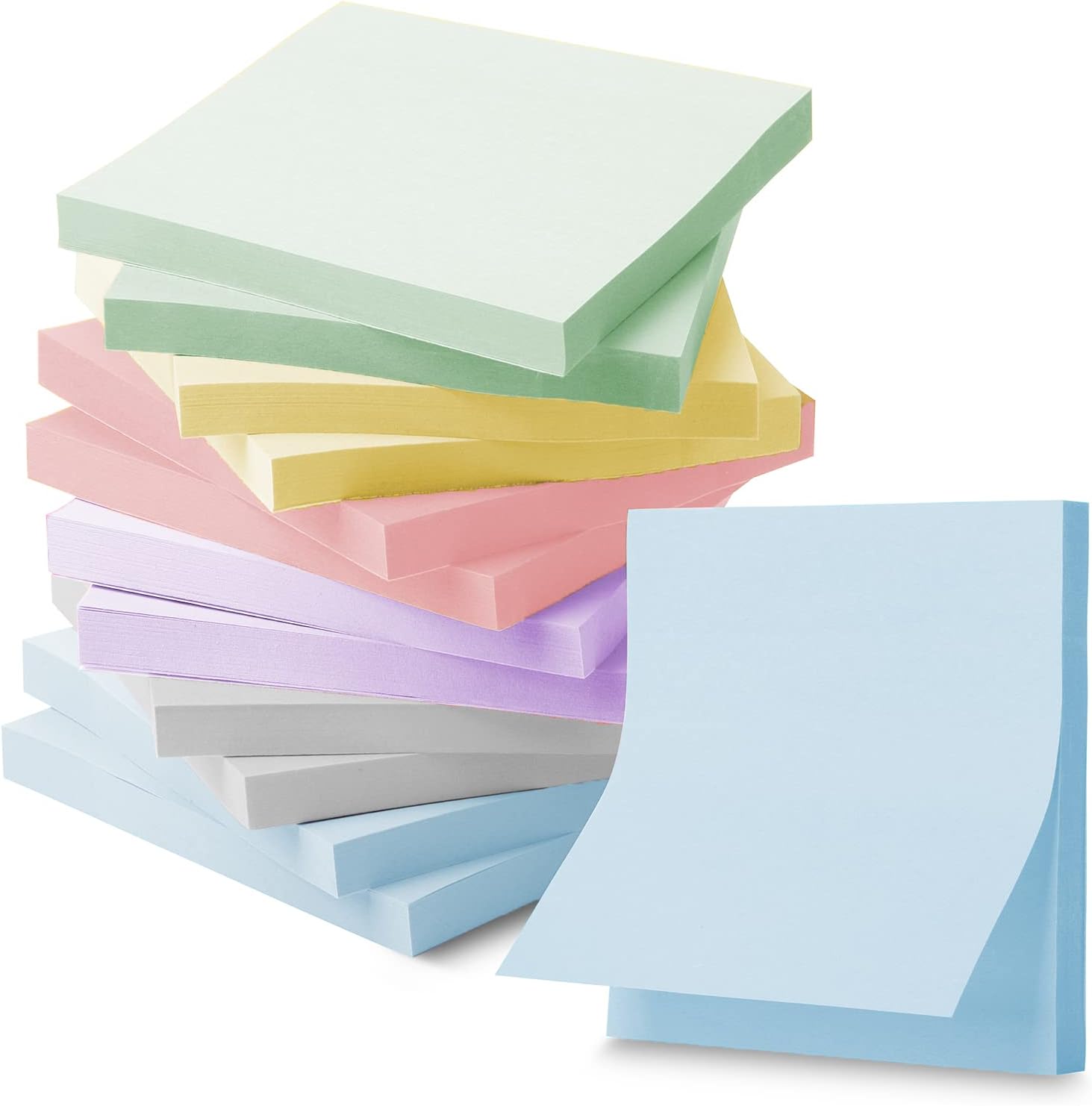 616qrP499HL._AC_SL1500_.jpg - Bulk Sticky Notes, Morandi Colors Self-Stick Aesthetic, Colorful, 3”x3”, 12 Pads - Image 1