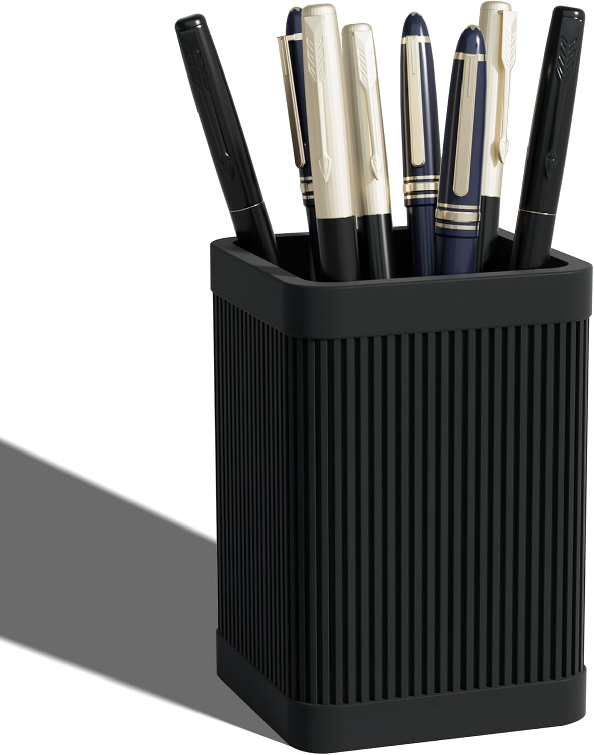 61MoehifPBL._AC_SL1500_.jpg Artistic Aesthetic Desktop Pen Holder, Modern Minimalist Silicone Material, Stylish Office Desk Decoration, Made of 5mm Thickened High-Quality Silicone, Desktop Organizer and Accessories (Black) | Desktop Supplies (Modern Style): Office Supplies - Image 1