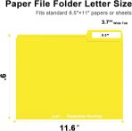 File Folder,  150 Pack 1/3 Cut Tab File Folders  Size, Yellow, Folders with Tab, Great for Organizing and Easy File Storage - Image 2