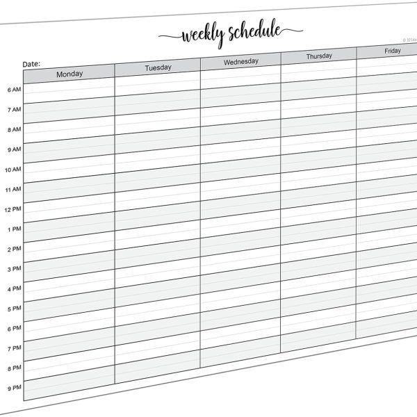 Weekly Schedule Planning Notepad - 50 Sheets (8.5x11) – Hourly Appointment Productivity Weekly Planner Tear-Off Note Pad - Cute Simple Script Large Letter Size - Made in the USA