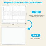 White Board Dry Erase Board for Wall, Magnetic Whiteboard Calendar 24" X 18", Weekly Calendar Whiteboard with Hourly Time Slots, Hanging Double-Sided White Board for Office,School,Home - 1 Pack - Image 2