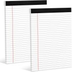 Legal Pads 8.5 x 11 White Note Pads 8.5 x 11 In 2 Pack Notepads 8.5 x 11 Writing Pads of Paper 8.5 x 11 Legal Notepads Wide Ruled White Lined Paper Pads 8.5 x 11 30 Sheets Per Legal Note Pads 8.5 x 11