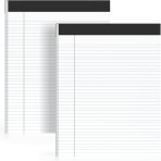 2 Pack of Legal Pads 8.5 x 11 College Ruled Writing Pads 8.5" x 11.75" Notepad 30 Sheets per Note Pads Notebook Study Back 8x11 Pads of Paper