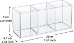 Transparent Acrylic Cutlery and Pen Holder, Transparent Plastic Cutlery Holder, Ideal for Office, Bedroom, and Bathroom Storage Needs: Office Supplies - Image 2