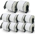 Compatible Continuous Labels Replacement for  DK-2205 (2.4 in x 100 ft), Use with  QL Label Printers [10 Rolls]