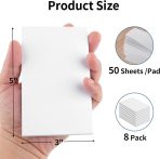 Note Pads 3x5 In, 8 Pack Blank Notepad, White Scratch Pads for Writing, 50 Sheets Per Memo Pad for Jotting Down Quick Notes, Pads of Paper for Grocery and Shopping Lists, Small Server Notebook - Image 2