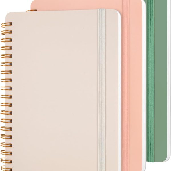 3 PCS Small Spiral Notebook 5x7, Notebooks for Note Taking, Morandi Spiral Journal Notebook, Work Notebook Small Notebooks 5x7 with Strap, Cute Notebooks for Women 70 Sheets/Note Books