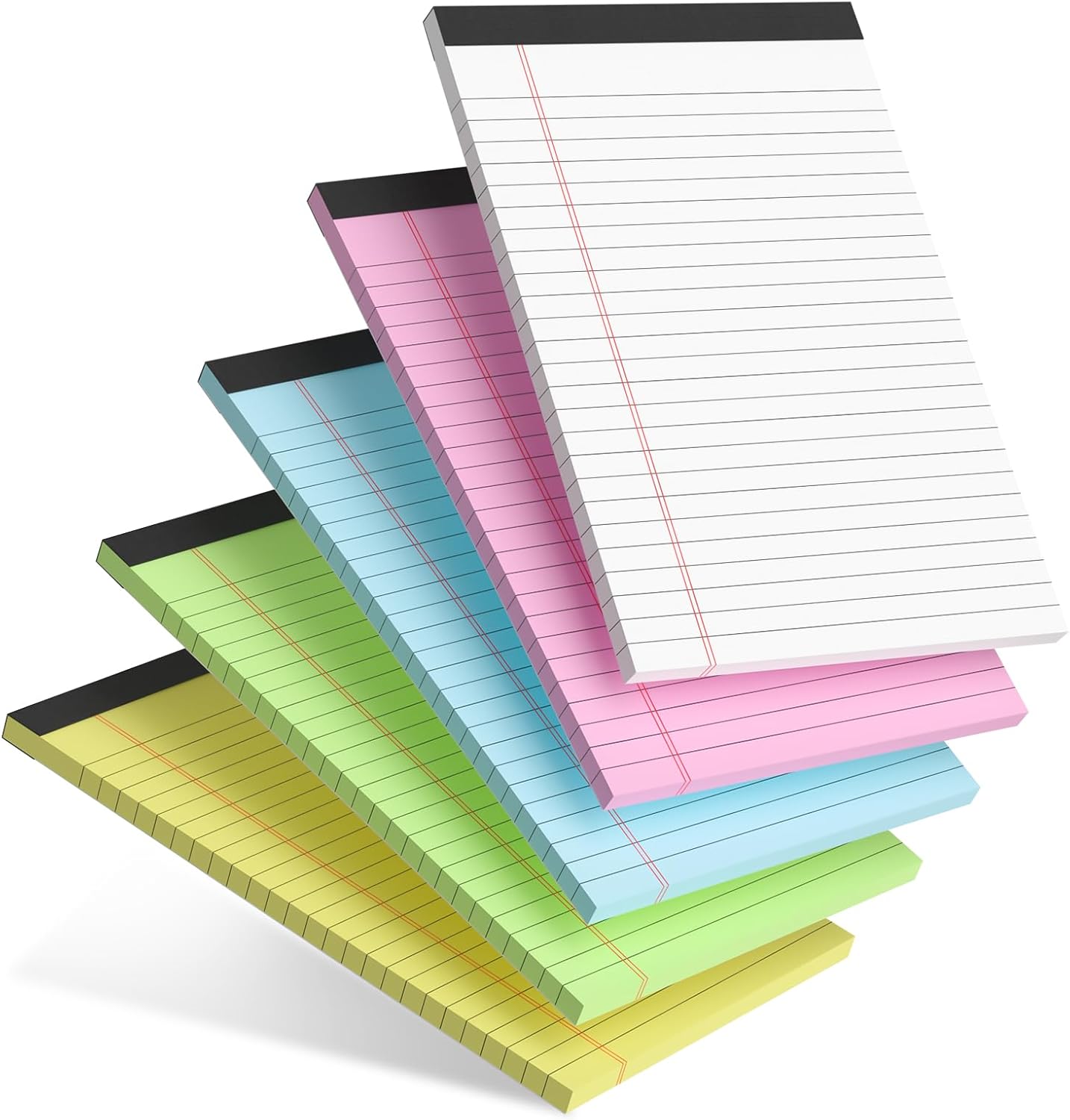 715fftu8QrL._AC_SL1500_.jpg 5pcs Small Note Pad 5x8 Notebook College Ruled Color Legal Pads Paper Notepads 5 Pack Study Back Writing Pads 5 x 8 Legal Pads Perforated Narrow Ruled Pads of Paper (Multicolor) - Image 1