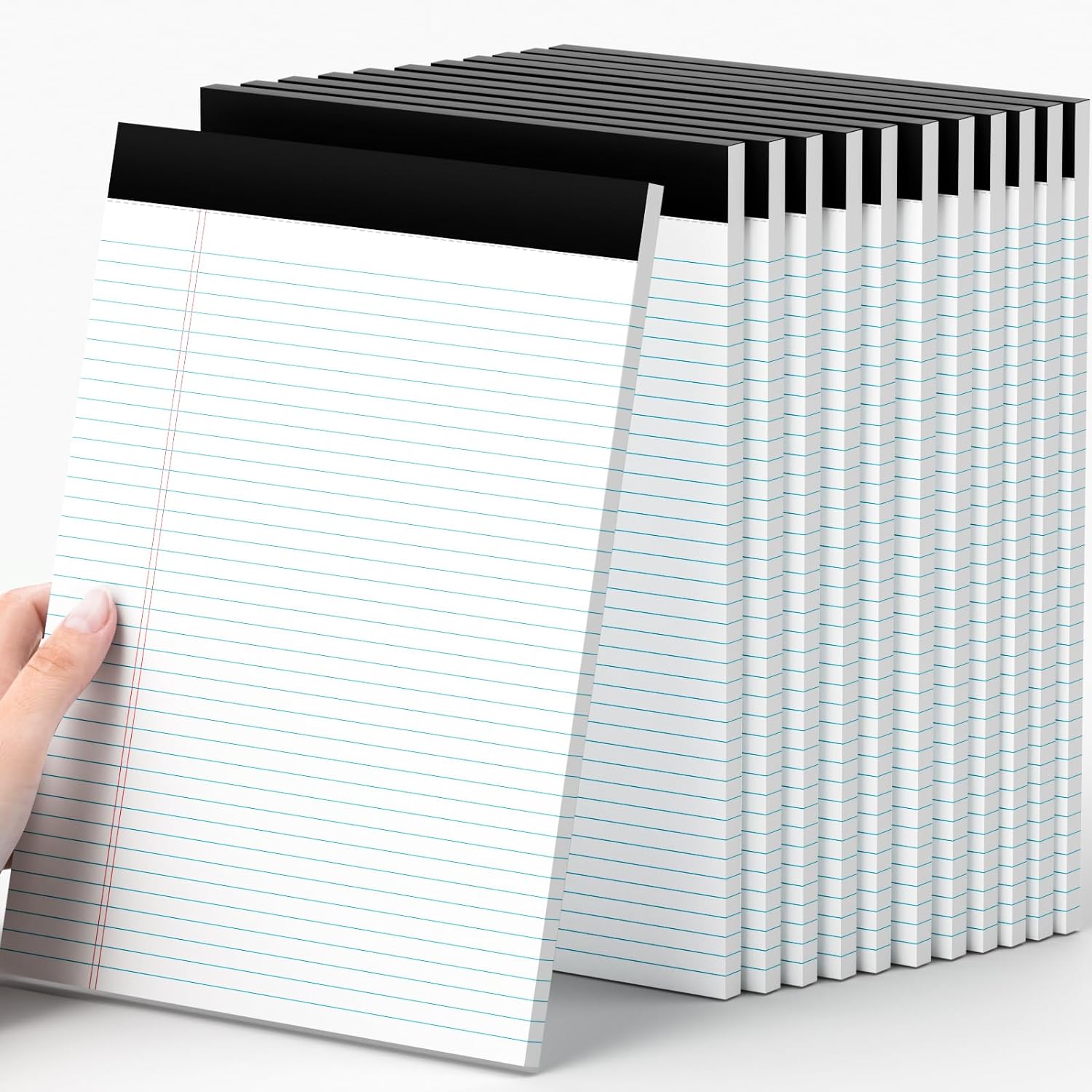 716D1vsNP6L._AC_SL1500_.jpg 12 Pack of Legal Pads 8.5 x 11.75 College Ruled Notebook White Paper Note Pad Narrow Ruled 30 Sheets Notepads Perforated Writing Pad Clear Print 8x11 Legal Pads Pads of Paper - Image 1