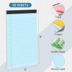 Note Pads 5x8,[7 Pack] Colorful Narrow Ruled Legal Pads,Micro Writing Pads Perforated Lined Note Paper for Study,Office,To-Do Lists,30 Sheet/notepad, Multicolor - Image 2