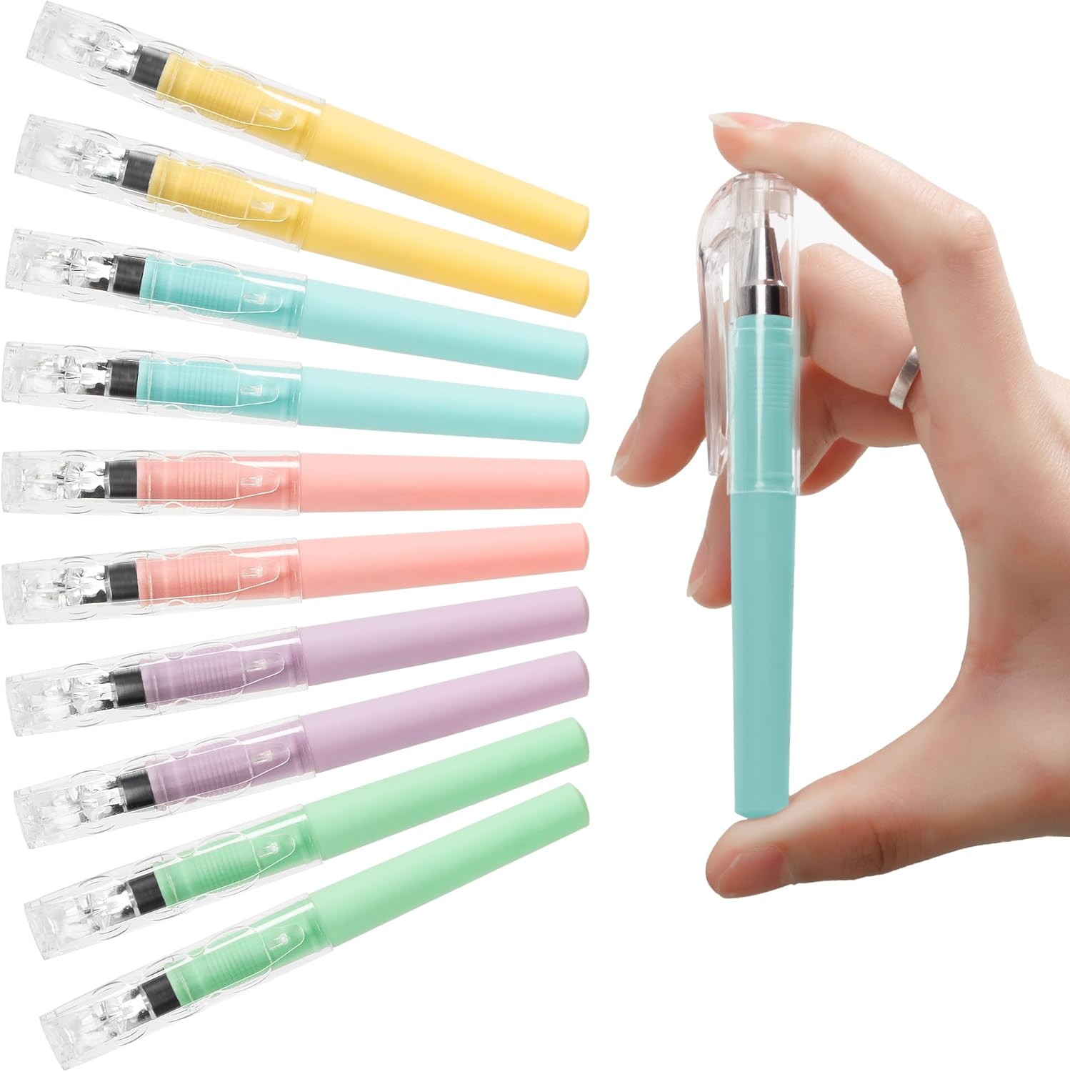 71F5WmZoTGL._AC_SL1500_.jpg 10 Pcs Mini Gel Pens Bulk, 4.16 Inch Short Small Pens with 0.5mm Point, Black Ink Smooth Writing Pocket Pens, Quick Dry, Macaron Color, School Office Supplies for Women - Image 1